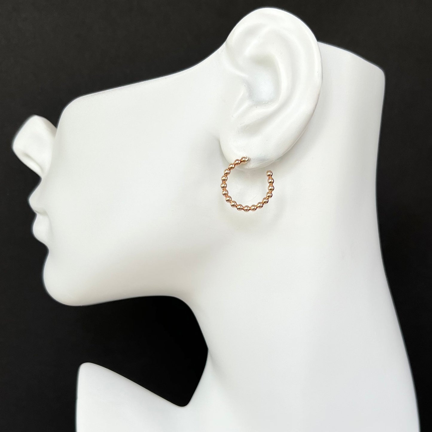 beaded hoop studs