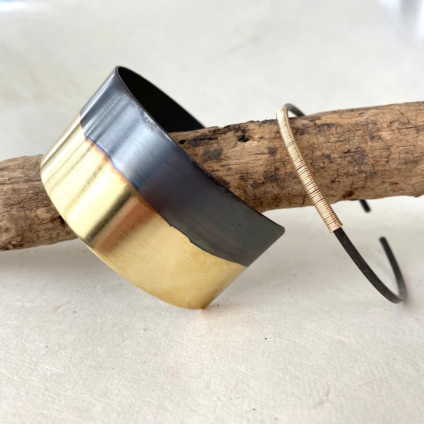 oxidized brass cuff bracelet