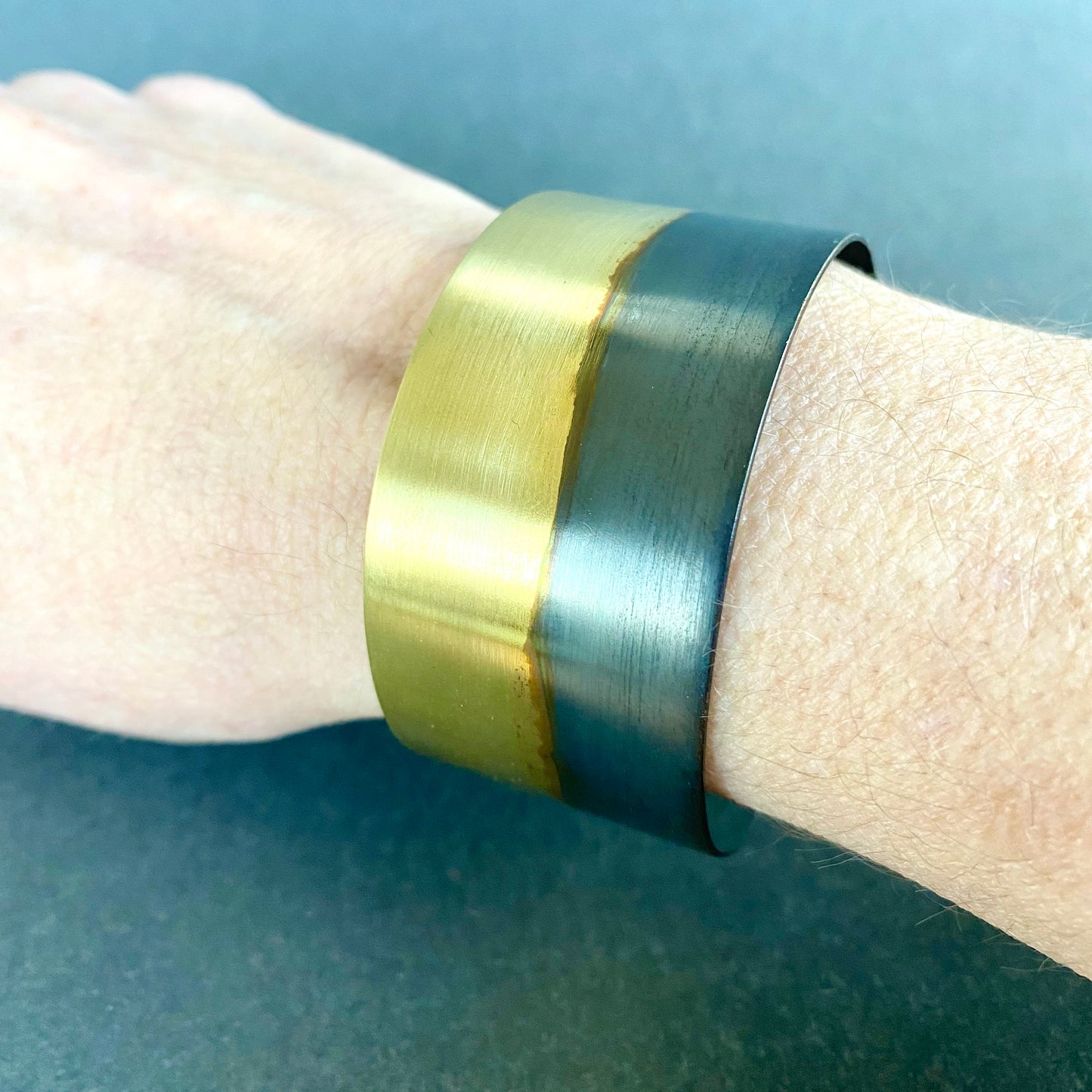 oxidized brass cuff bracelet