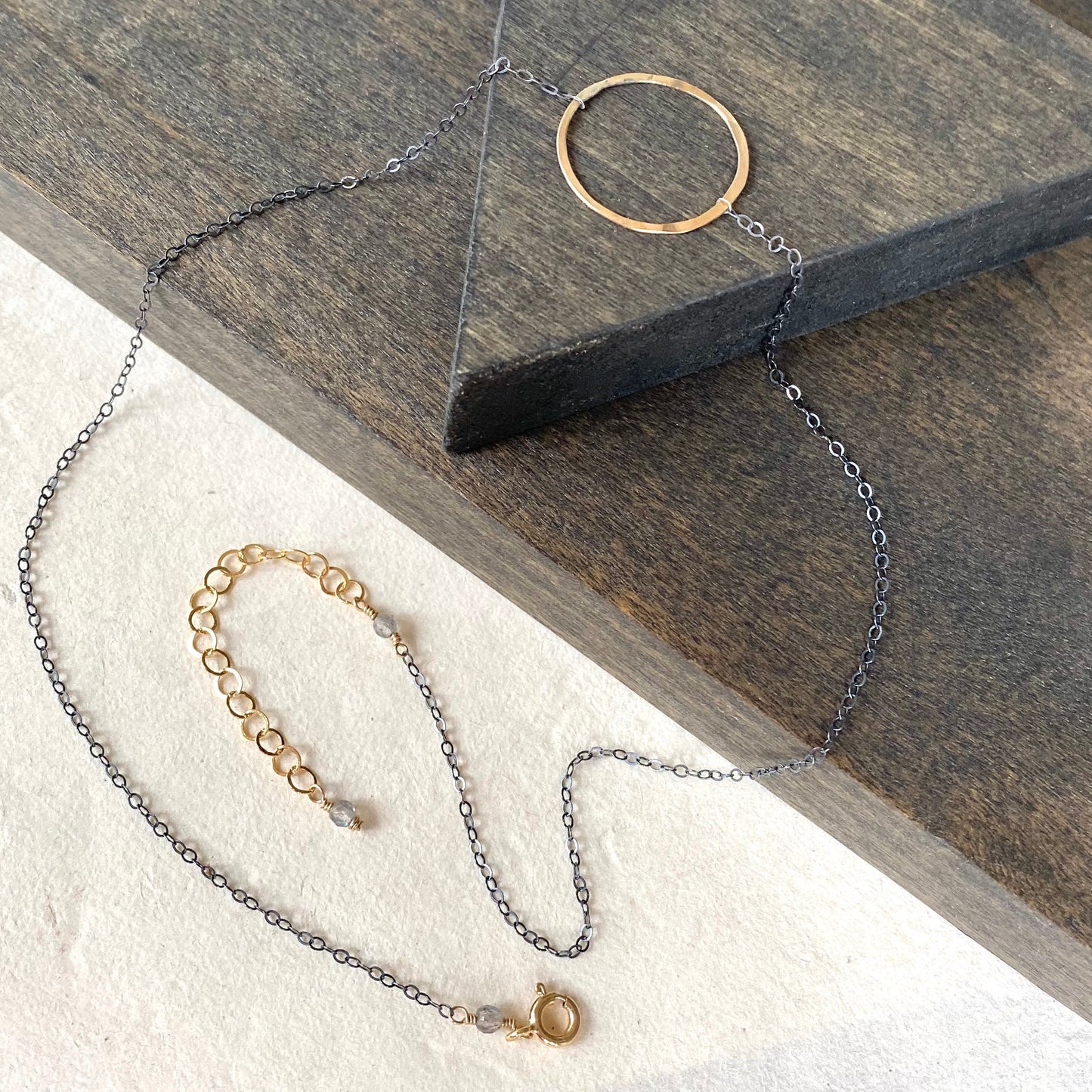 hammered hoop necklace