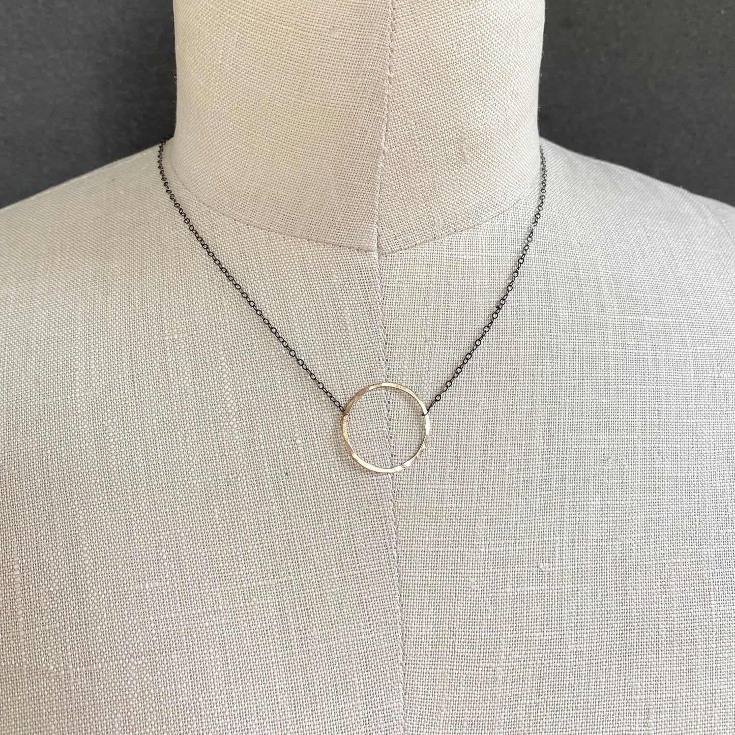 hammered hoop necklace