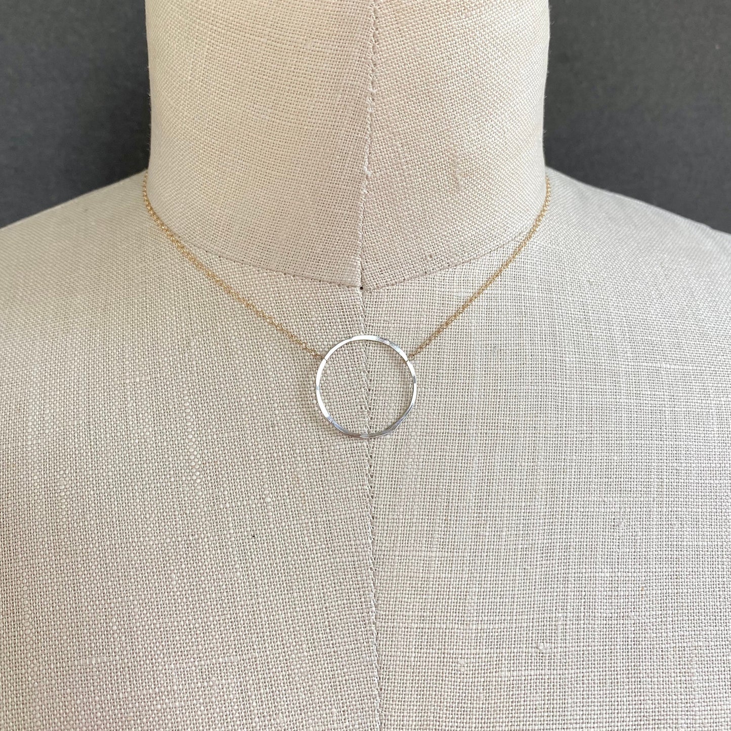 hammered hoop necklace