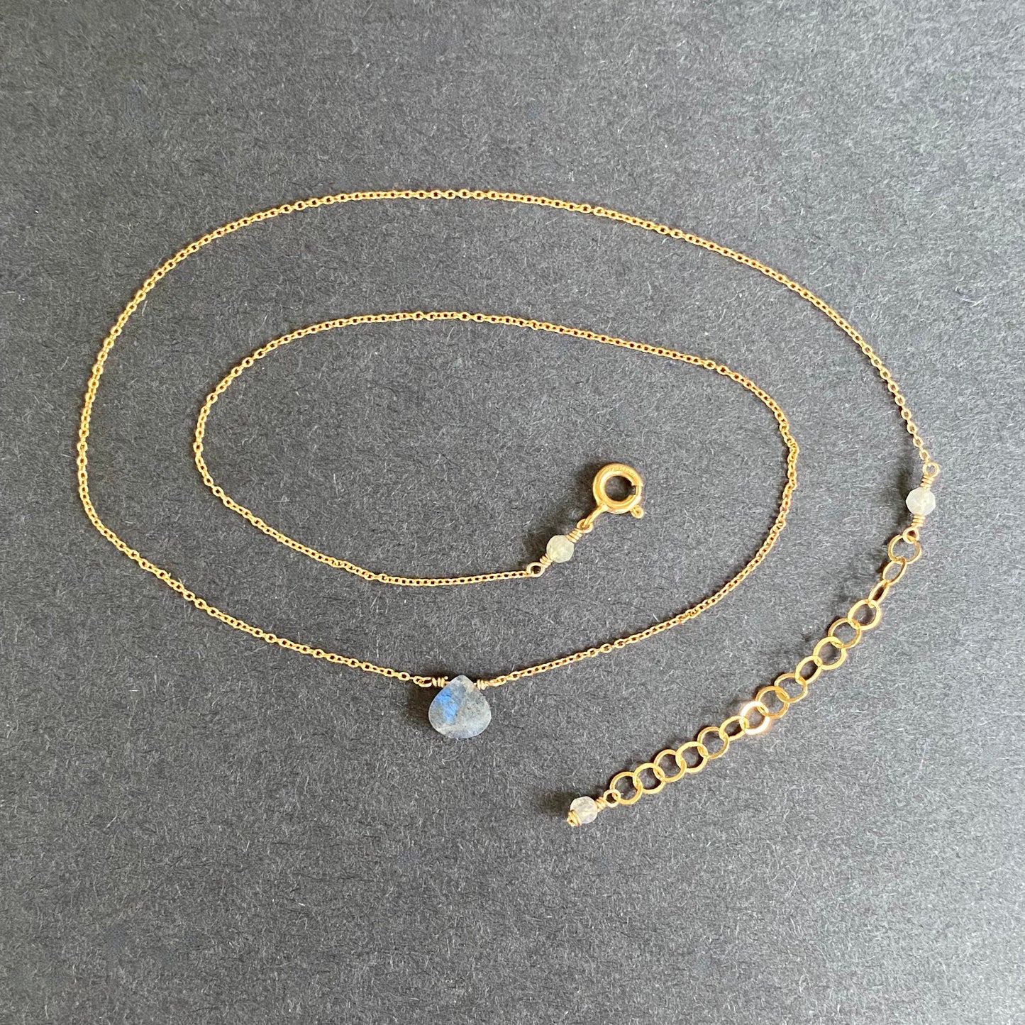 faceted labradorite briolette necklace