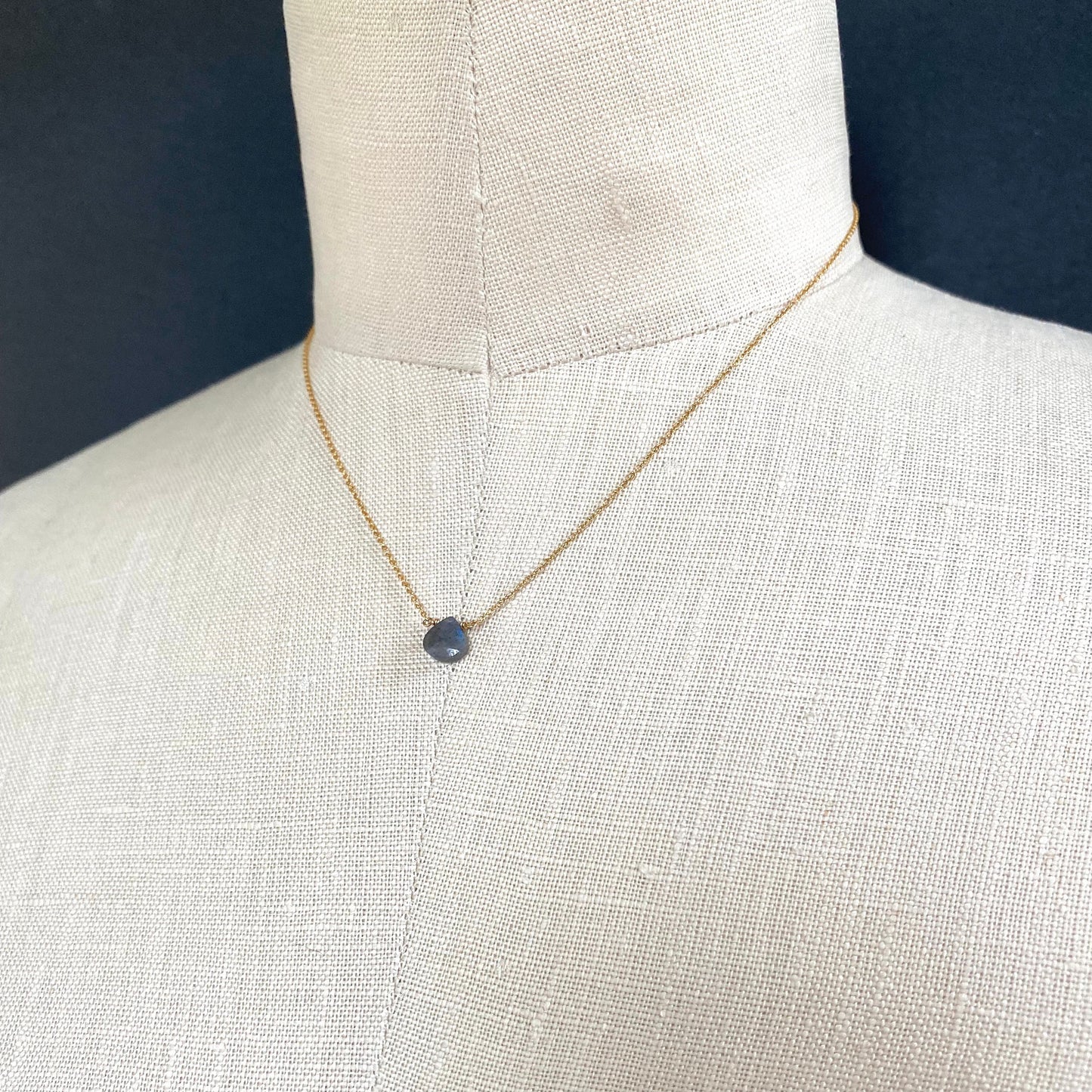 faceted labradorite briolette necklace