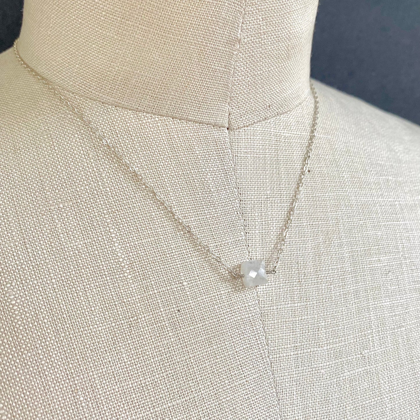 faceted square necklace