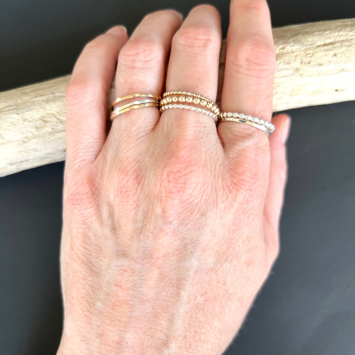 squared thin stacking ring