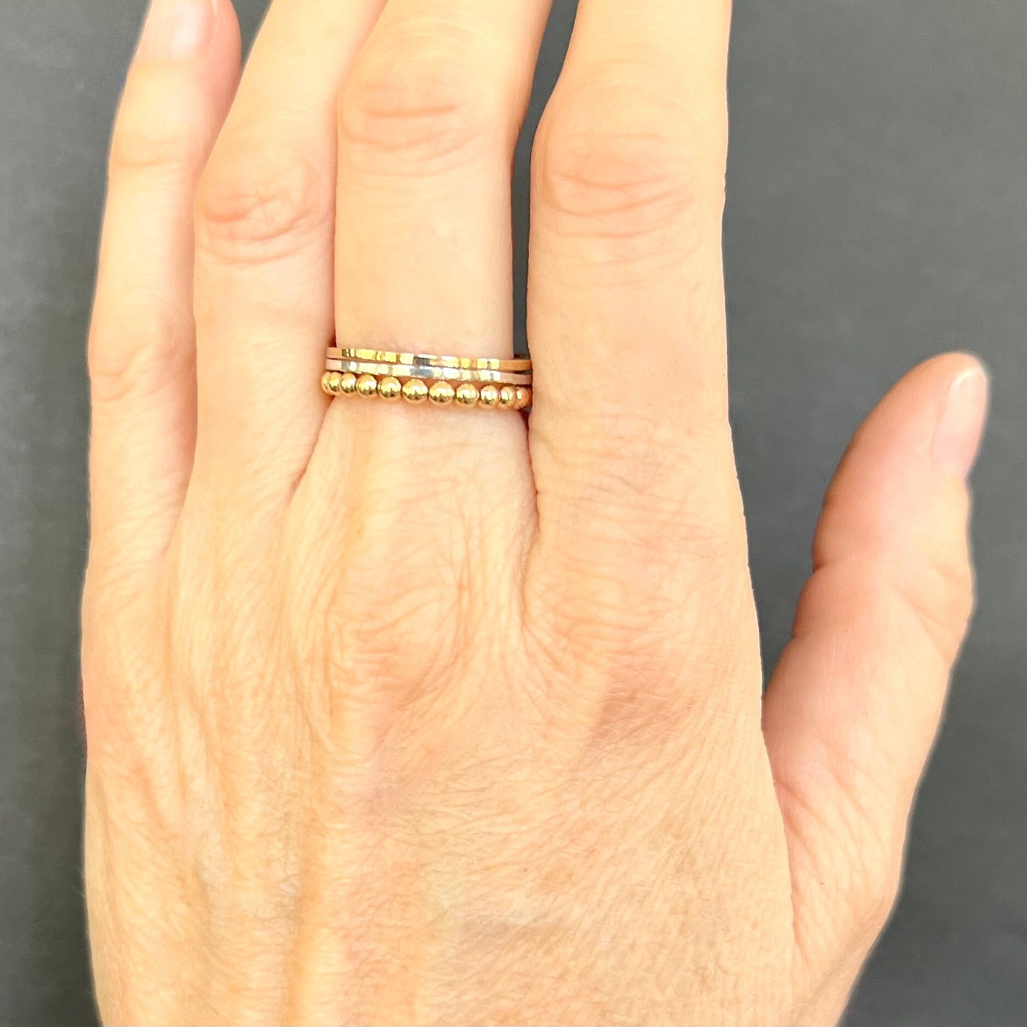 squared thin stacking ring