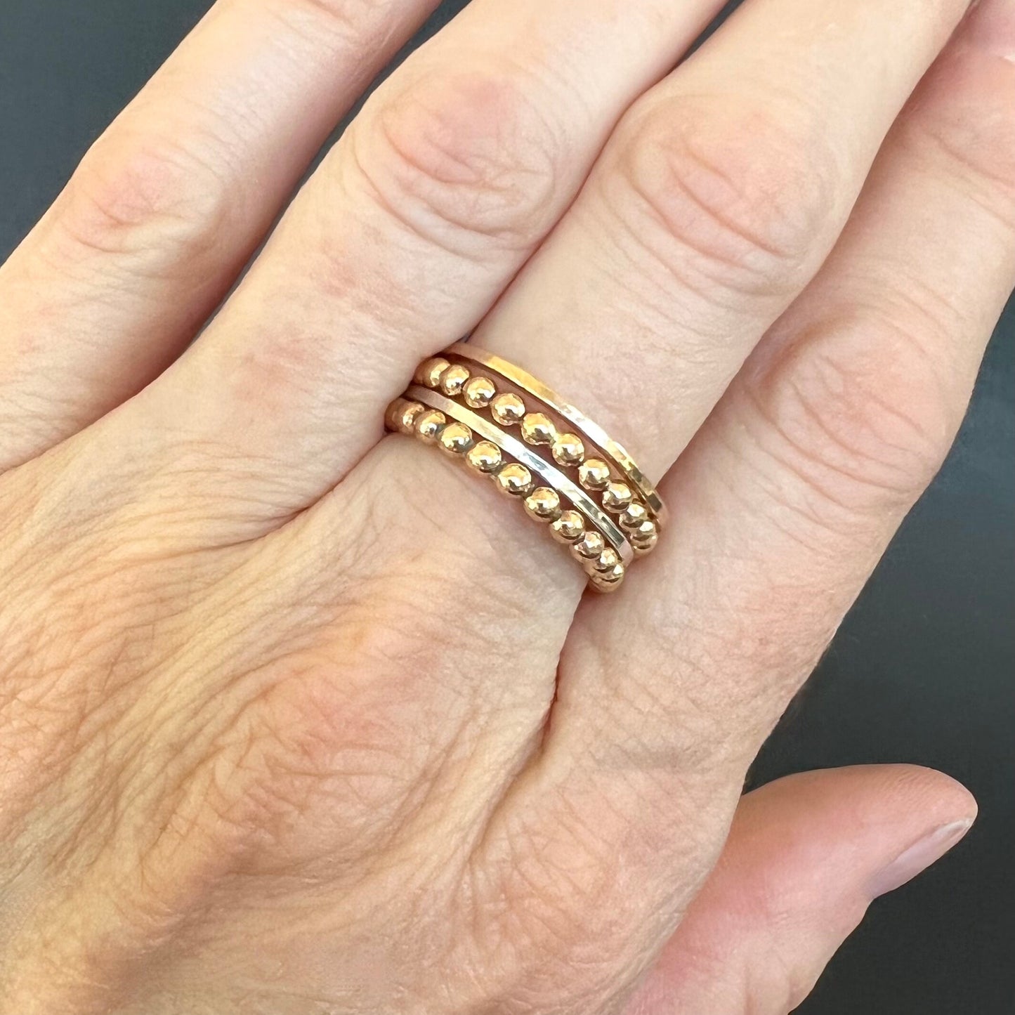 squared thin stacking ring